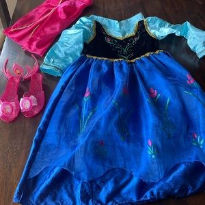 Disney Ana dress up costume with tiara n shoes